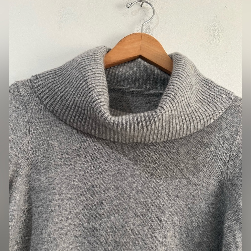 Women's gray turtleneck sweater 100% Cashmere M - Picture 3 of 8